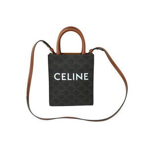 Celine Vertical Triomphe Canvas Shoulder Bag Brown